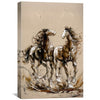 Deux Chevaux Oil Painting Oil Clock Canvas