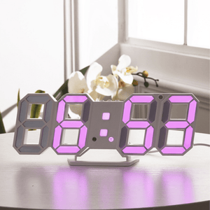 Digitizer Desk Clock White - Purple Clock Canvas