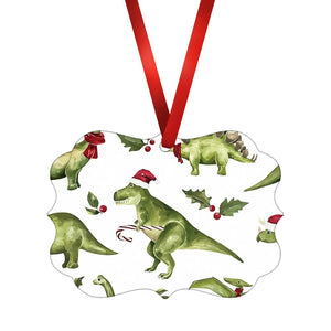 Dinosaur Christmas Party Ornament Christmas Ornament Victorian 10.8 x 8cm Clock Canvas