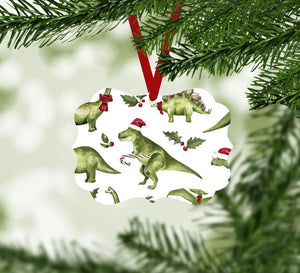 Dinosaur Christmas Party Ornament Christmas Ornament Victorian 10.8 x 8cm Clock Canvas