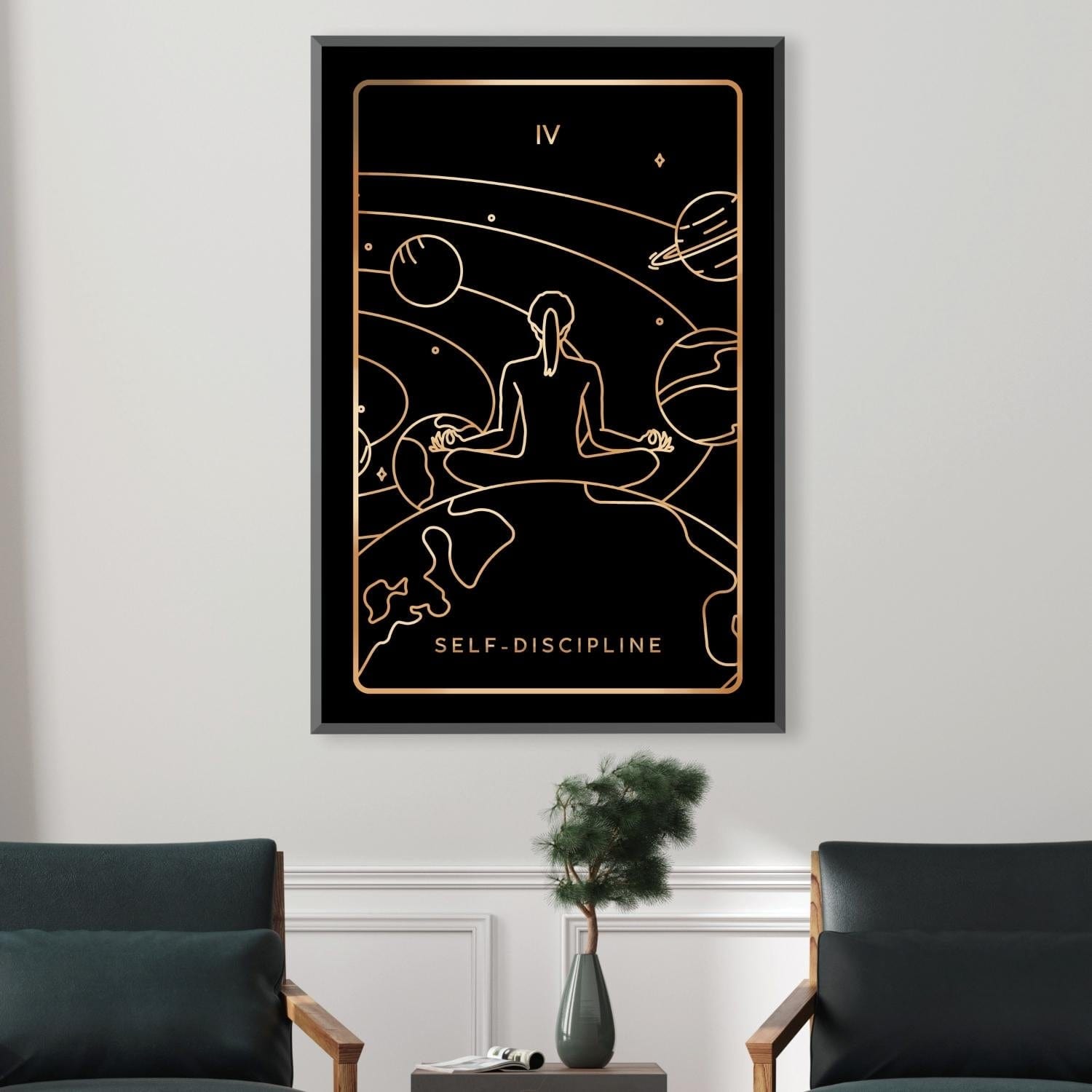 Discipline Tarot Card Canvas Art Clock Canvas