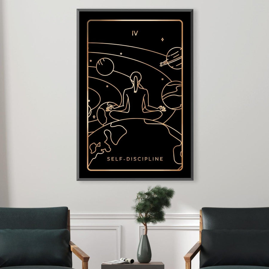 Discipline Tarot Card Canvas Art Clock Canvas