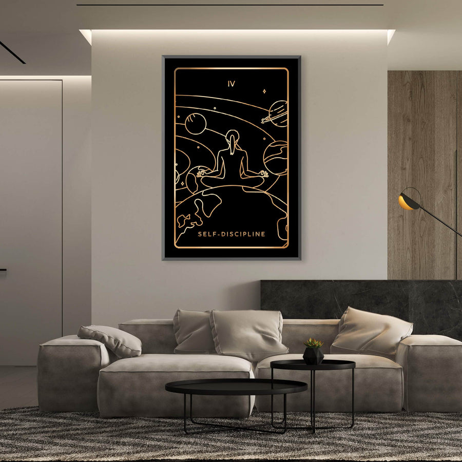 Discipline Tarot Card Clock Canvas