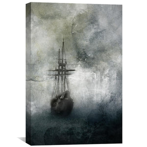 Distant Ships Canvas Art 30 x 45cm / Unframed Canvas Print Clock Canvas
