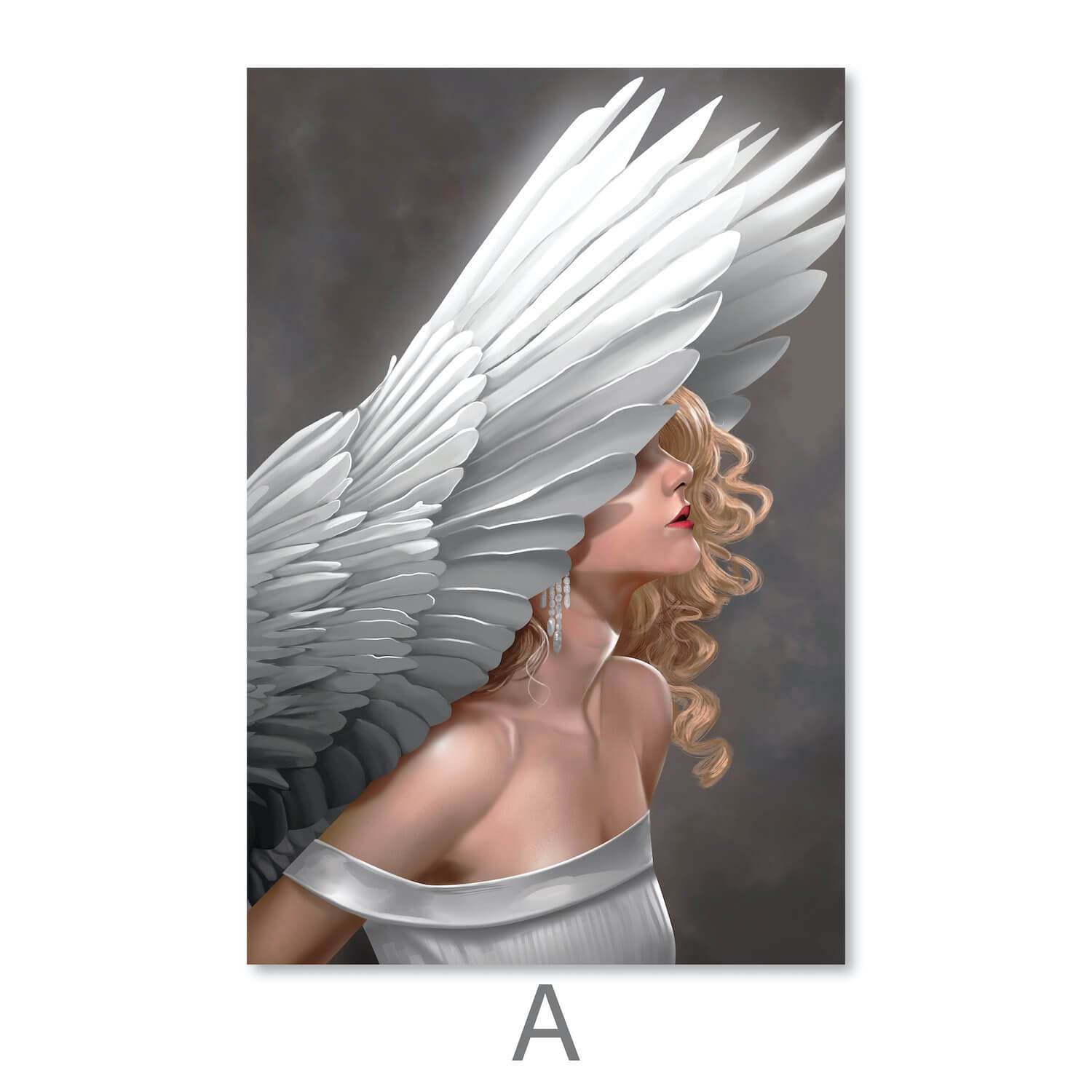Divine Angels Canvas Art A / 40 x 60cm / Unframed Canvas Print Clock Canvas