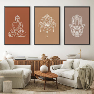 Divine Trio Canvas Art Set of 3 / 30 x 45cm / Unframed Canvas Print Clock Canvas