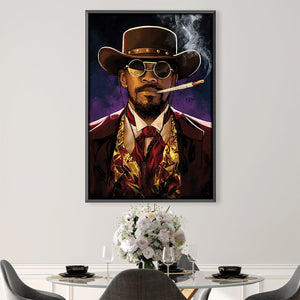 Django 1 Canvas Art 30 x 45cm / Unframed Canvas Print Clock Canvas