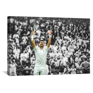 Djokovic and the Crowd Canvas Art Clock Canvas