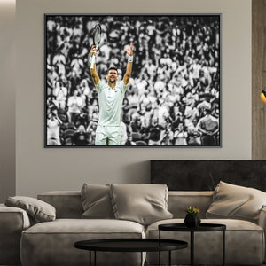 Djokovic and the Crowd Canvas Art Clock Canvas