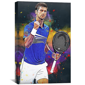 Djokovic Celebration Canvas Art Clock Canvas
