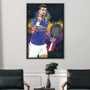 Djokovic Celebration Canvas Art 30 x 45cm / Unframed Canvas Print Clock Canvas