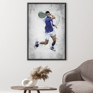 Djokovic in Grey Canvas Art 30 x 45cm / Unframed Canvas Print Clock Canvas