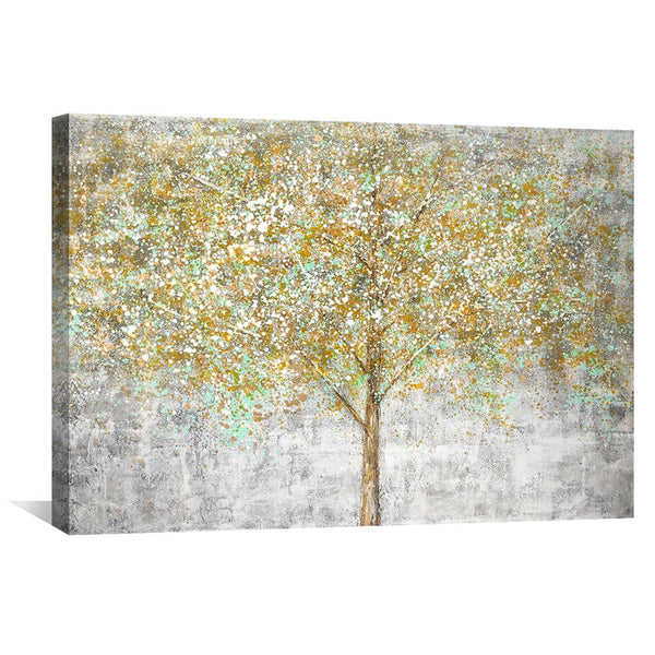 Dotted Tree Oil Painting Oil Clock Canvas