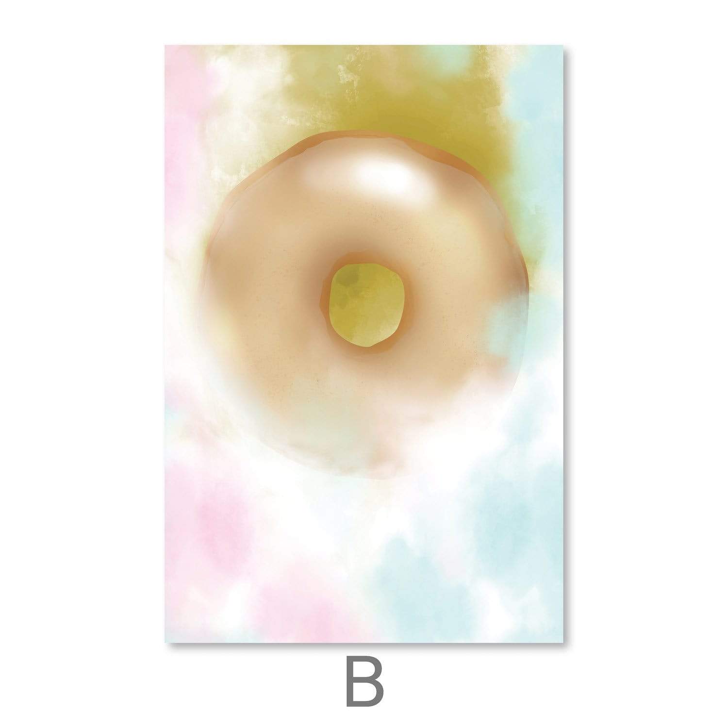 Doughnut Heaven Canvas Art B / 30 x 45cm / Unframed Canvas Print Clock Canvas