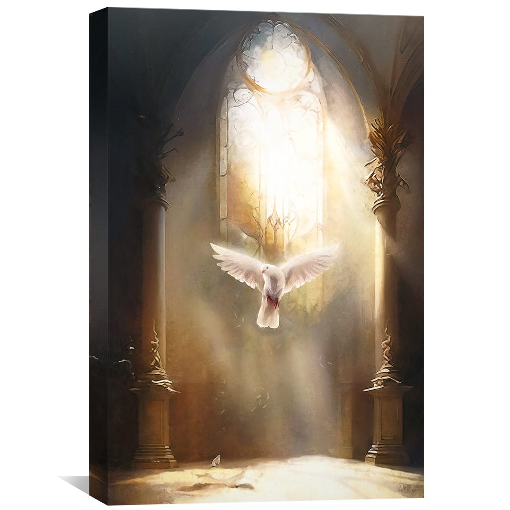 Dove Light Canvas Art Clock Canvas