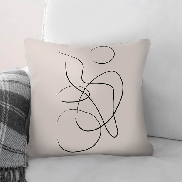 Drawn Lines Cushion Cushion 45 x 45cm Clock Canvas