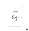Dream Big Canvas Art A / 40 x 50cm / No Board - Canvas Print Only Clock Canvas