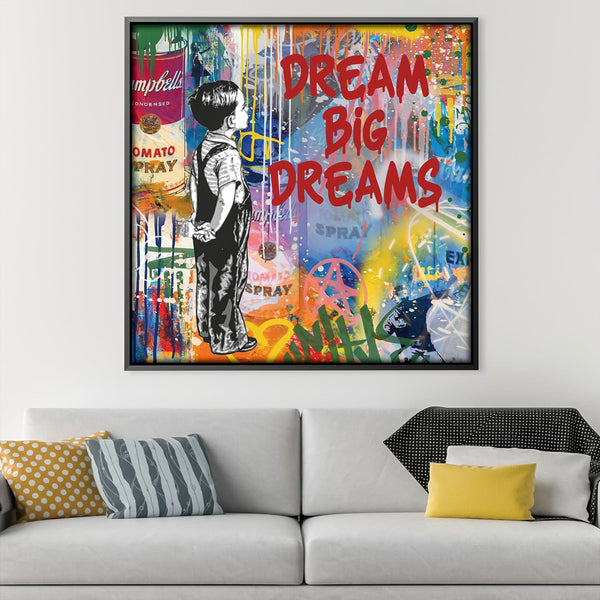 Dream Big Dreams Canvas Art 30 x 30cm / Unframed Canvas Print Clock Canvas