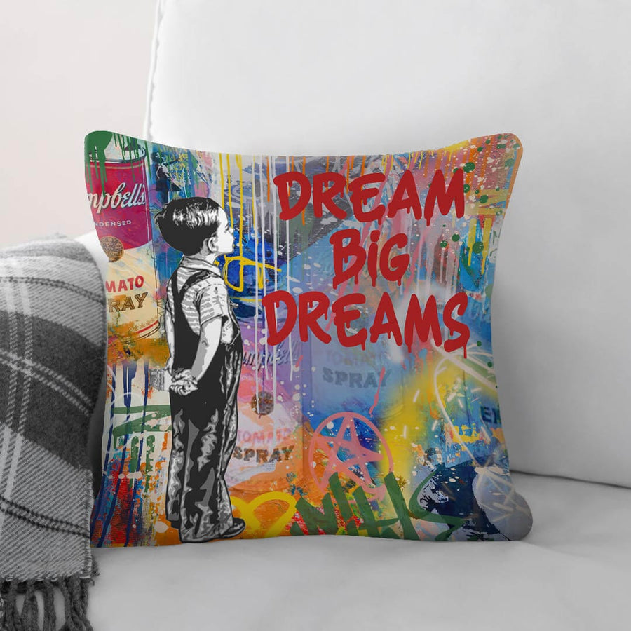 Dream Big Dreams Cushion 45 x 45cm Clock Canvas