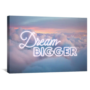 Dream Bigger Canvas Art 45 x 30cm / Unframed Canvas Print Clock Canvas