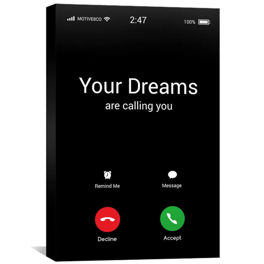 Dreams are Calling Canvas Art 30 x 45cm / Standard Gallery Wrap Clock Canvas