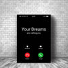 Dreams are Calling Clock Canvas