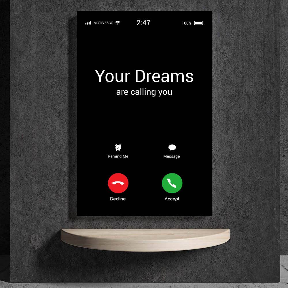 Dreams are Calling Clock Canvas