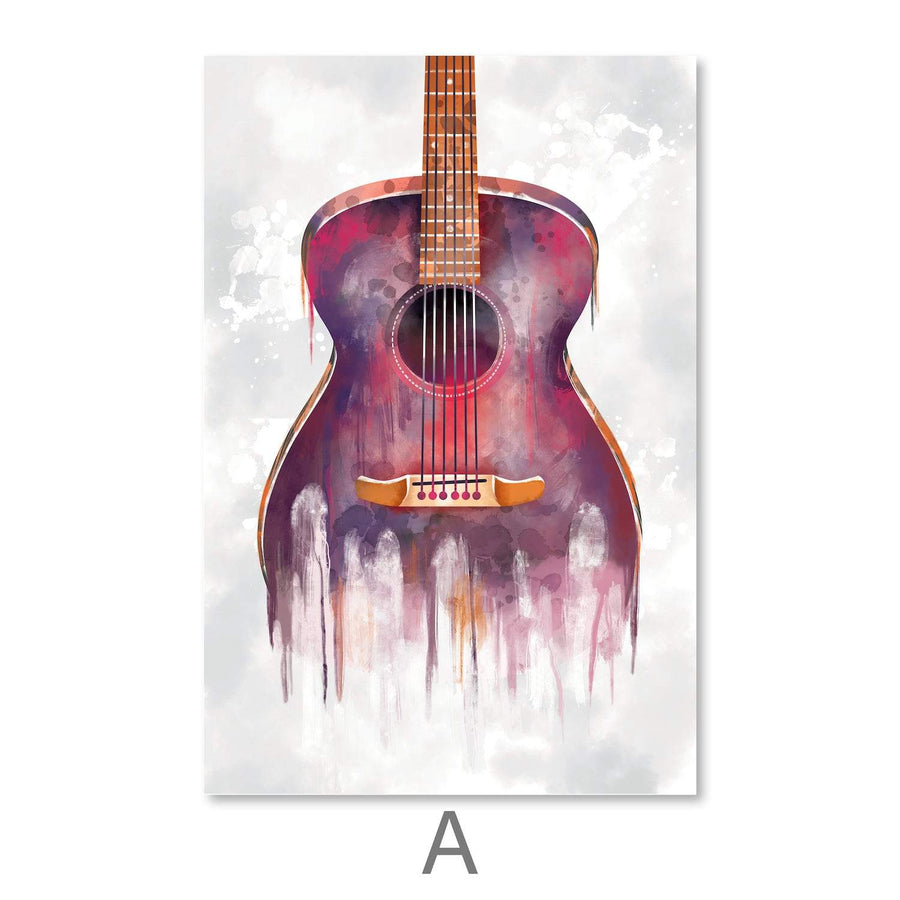 Drip Orchestra Canvas Art A / 30 x 45cm / Unframed Canvas Print Clock Canvas