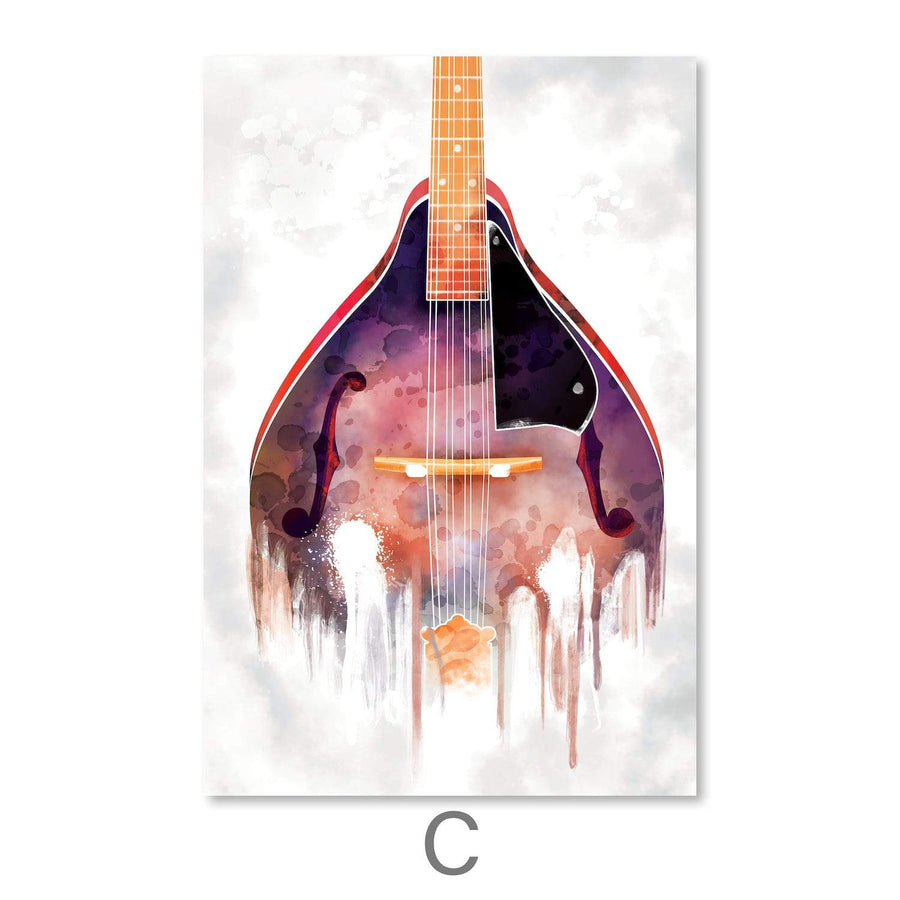 Drip Orchestra Canvas Art C / 30 x 45cm / Unframed Canvas Print Clock Canvas
