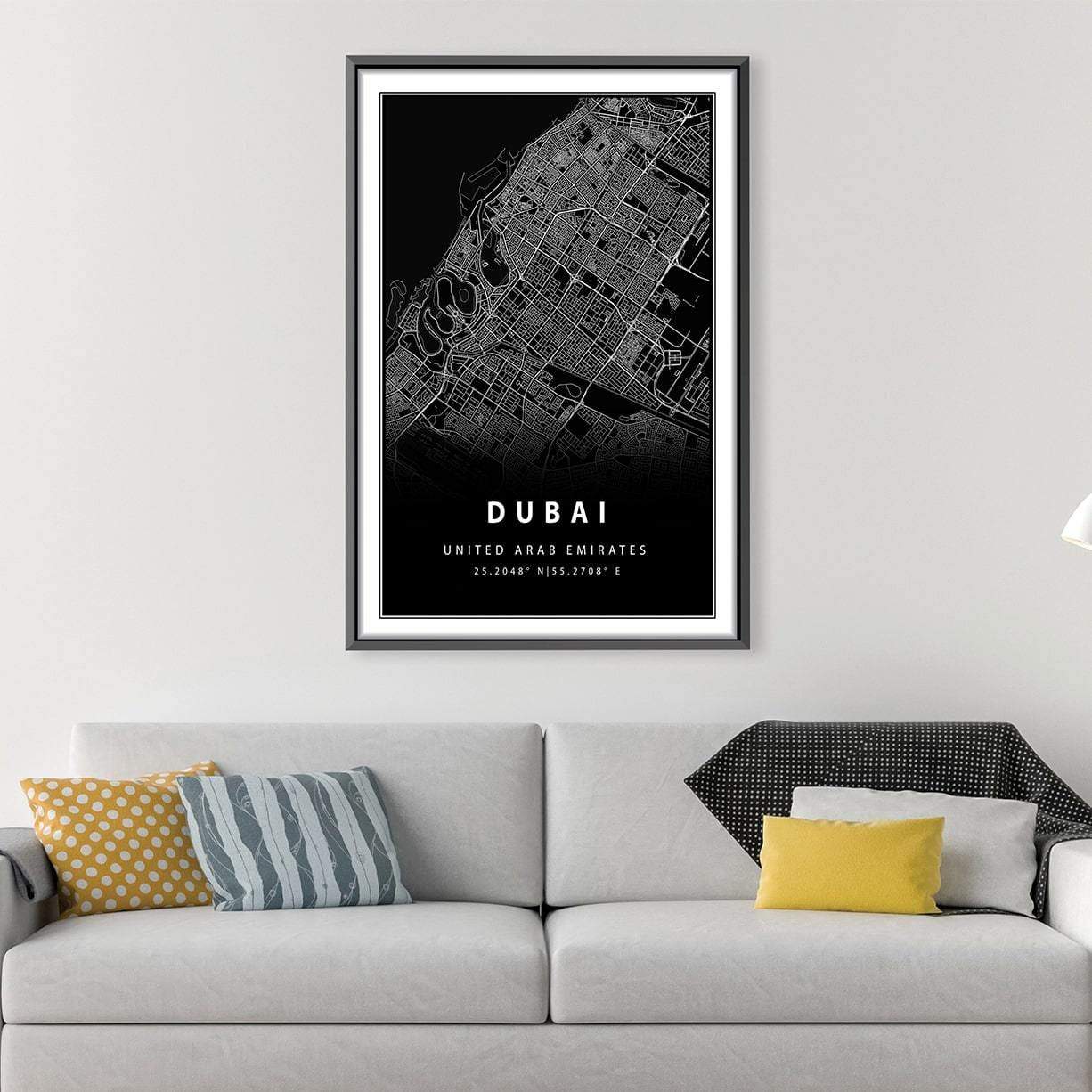 Dubai Black Map Canvas product thumbnail