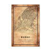Dubai Vintage Map Canvas Art Clock Canvas