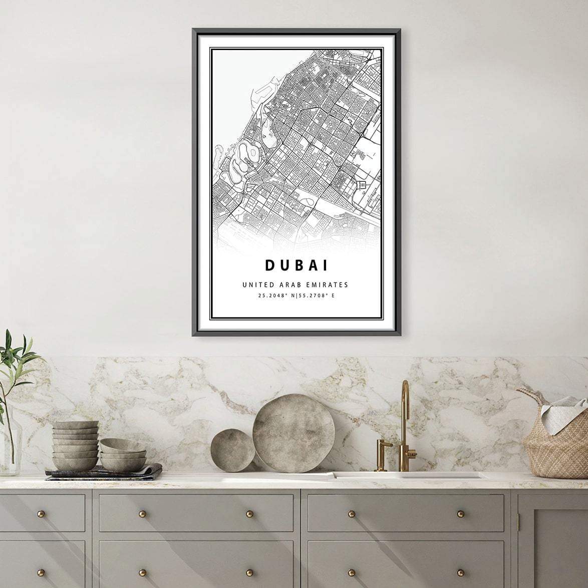 Dubai White Map Canvas product thumbnail