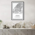 Dubai White Map Canvas Art Clock Canvas