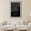 Dublin Black Map Canvas Art Clock Canvas