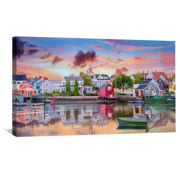 Dusk on the Lake Oil Painting Oil Clock Canvas
