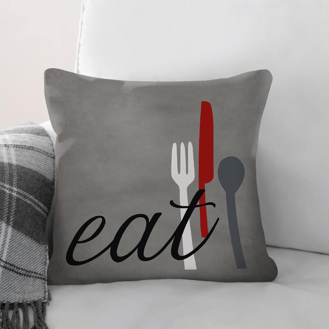 Eat Drink Love A Cushion Cushion 45 x 45cm Clock Canvas