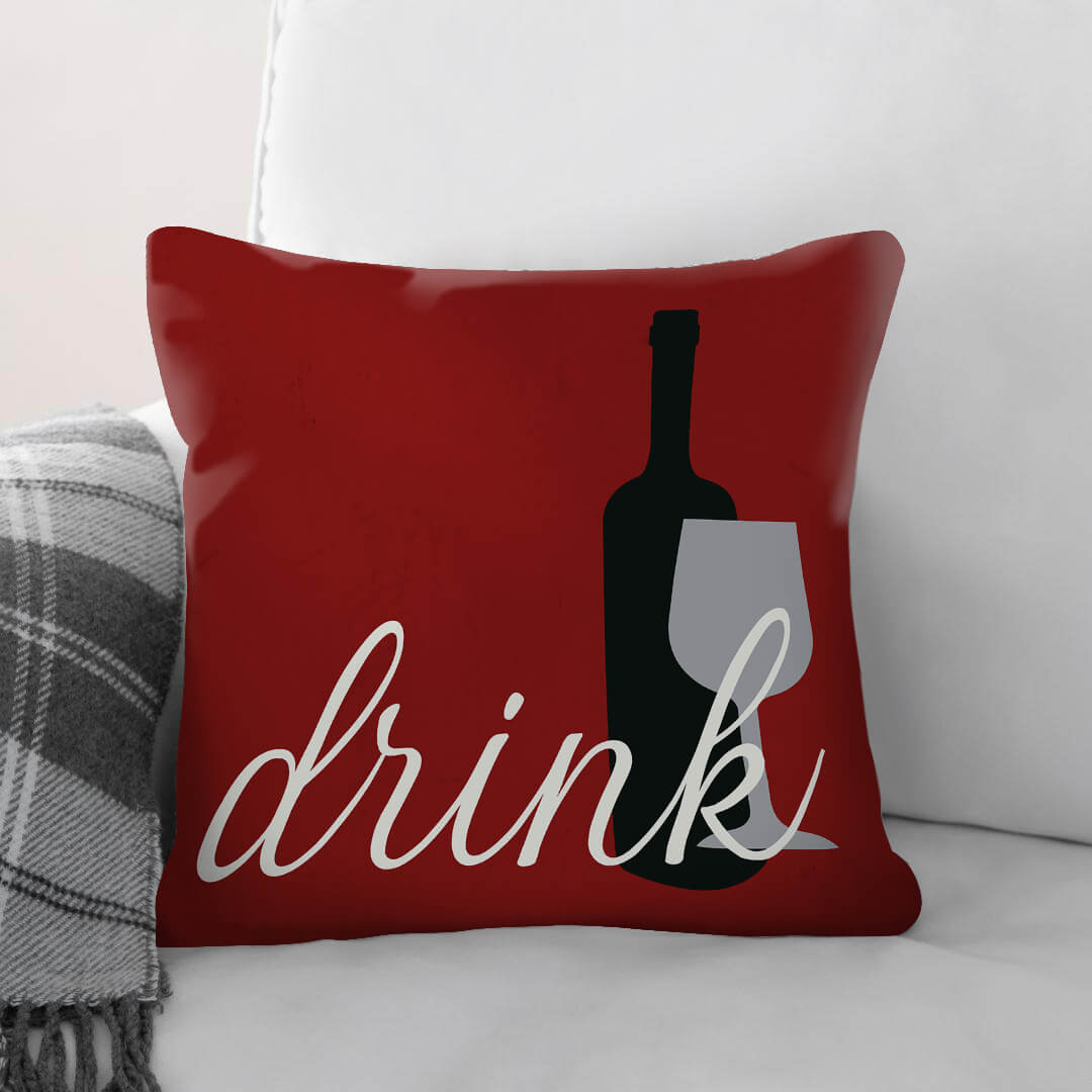 Eat Drink Love B Cushion Cushion 45 x 45cm Clock Canvas