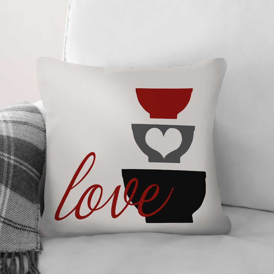 Eat Drink Love C Cushion Cushion 45 x 45cm Clock Canvas