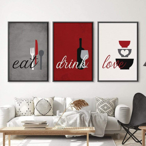 Eat Drink Love Canvas Art Clock Canvas