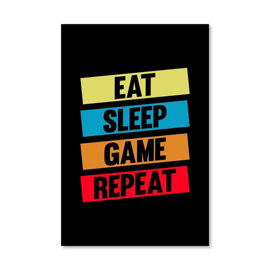 Eat Sleep Game Canvas Art Clock Canvas