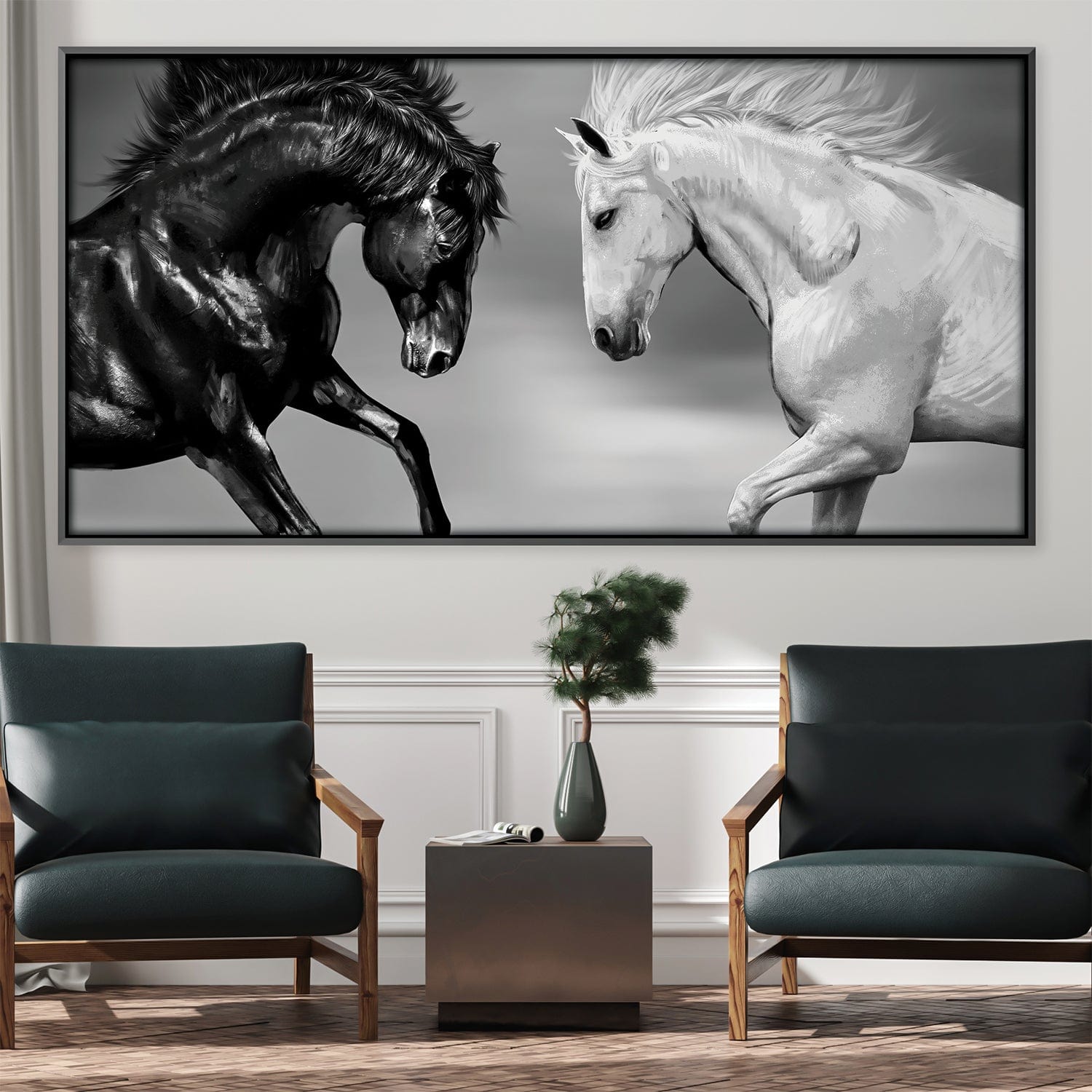 Ebony and Ivory Stallions Canvas product thumbnail