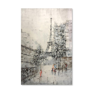 Eiffel Beauty Oil Painting Oil Clock Canvas