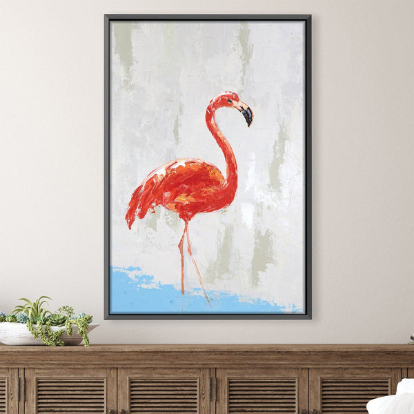 Elegant Flamingo Oil Painting Oil 30 x 45cm / Oil Painting Clock Canvas