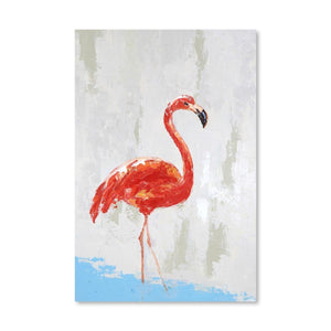 Elegant Flamingo Oil Painting Oil Clock Canvas