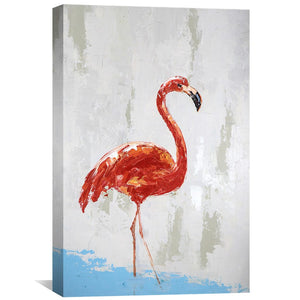 Elegant Flamingo Oil Painting Oil Clock Canvas