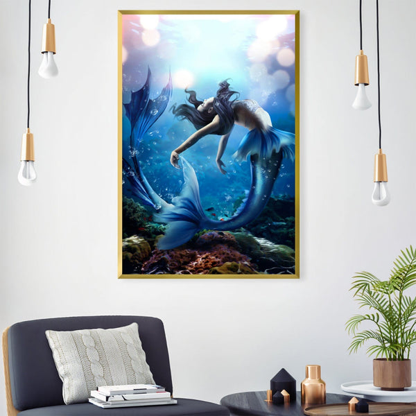 Elegant Mermaid Canvas Art Clock Canvas