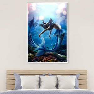 Elegant Mermaid Canvas Art Clock Canvas