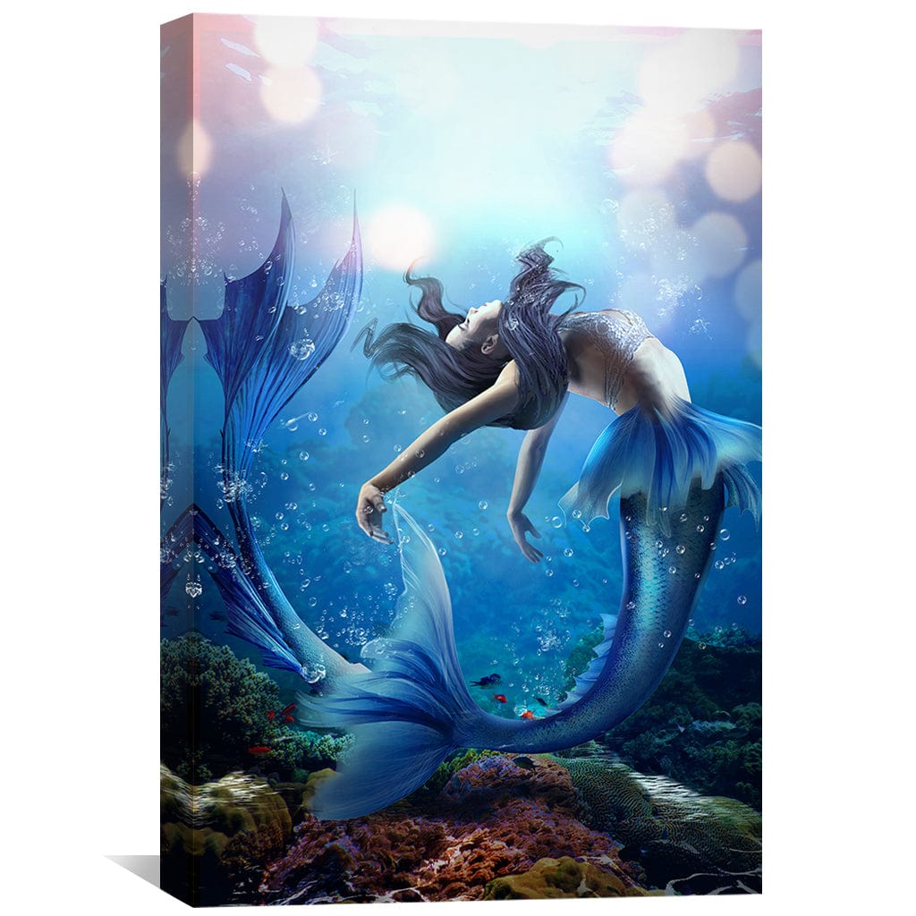 Elegant Mermaid Canvas Art Clock Canvas