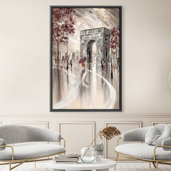 Elegant Paris Canvas Art 30 x 45cm / Unframed Canvas Print Clock Canvas