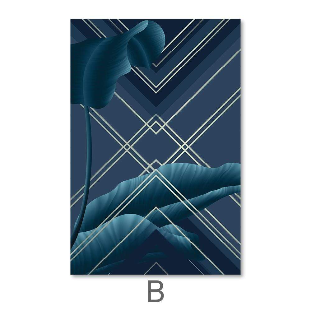 Elegant Waves Canvas Art B / 40 x 50cm / No Board - Canvas Print Only Clock Canvas